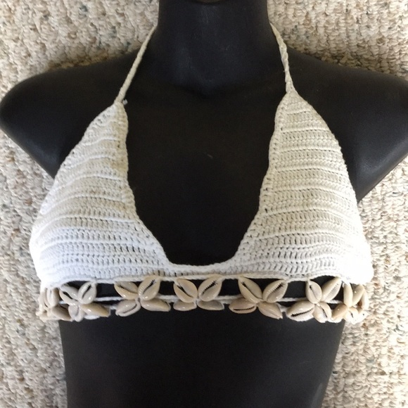 Crochet/seashell bikini top - Picture 2 of 8